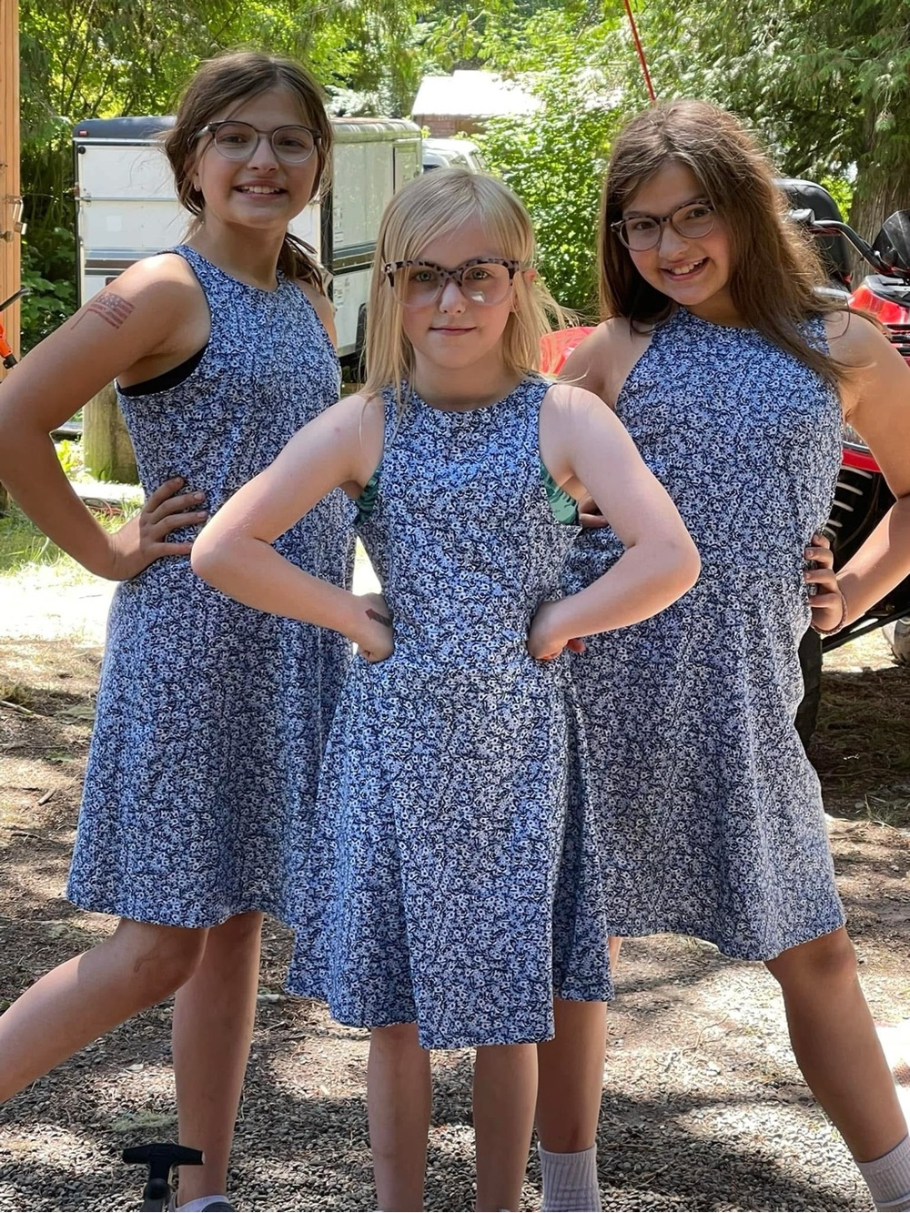 Girls 8/10 H&M blue floral A-Line dress
